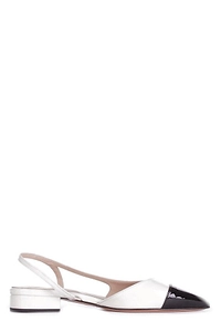 Anna F. Contrasted-Toecap Slingback Pumps