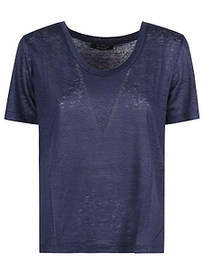 Aragona Round Neck Linen T-Shirt