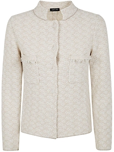 Anneclaire Cropped Fringe Jacket