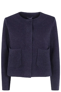 Anneclaire Round-Neck Knitted Jacket