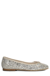 Anniel Glitter-Embellished Slip On Ballet Flats