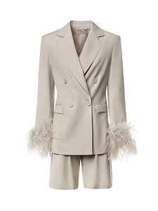 Archivio Riviera Feather-Trim Shorts Suit