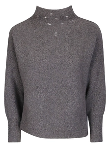 Archiviob Bouclé Mock-Neck Knitted Top