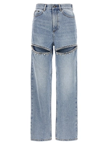 Area Embellished Straight Leg Jeans