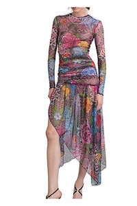 Floral-Print Gathered Midi Dress