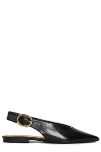 Becca Slingback Pointed-Toe Leather Flats