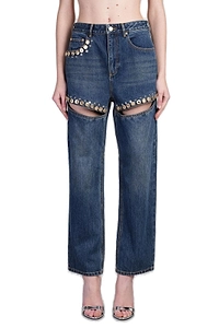 Area Cut-Out Detailed Jeans