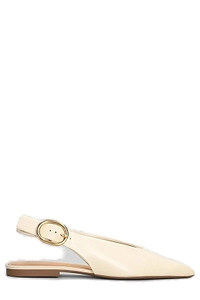 Becca Slingback Pointed-Toe Leather Flats