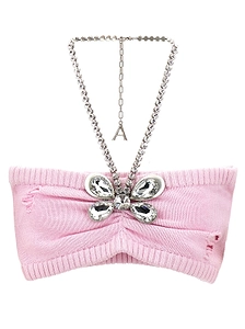 Area Embellished Butterfly Knit Bandeau