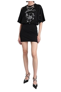 Area Embellished Distressed Dress