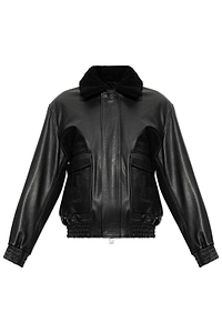Arma Bari Shearling Collar Leather Jacket