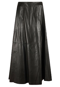 Eleni Flared Leather Skirt