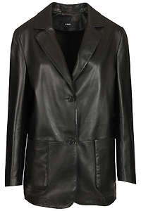 Arma Ohann Single-Breasted Leather Blazer