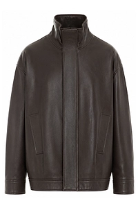 Paula High Neck Leather Jacket