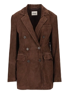 Safia Double-Breasted Suede Blazer