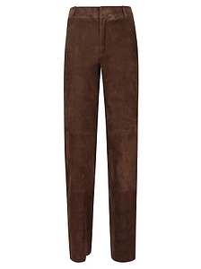 Arma Suede Straight-Leg Pants