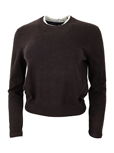 Armani Exchange Contrasted-Trim Crewneck Jumper