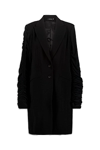 Atlein Ruched Sleeved Tailored Blazer Dress