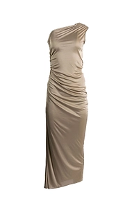 Atlein Ruched One-Shoulder Dress