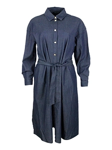 Armani Exchange Long Sleeve Belted Dress