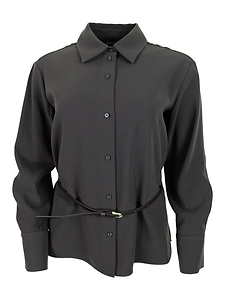 Armani Exchange Slim Fit Belt Crepe Shirt