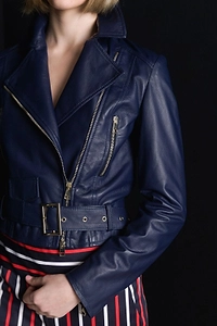 Atos Lombardini Belted Biker Jacket