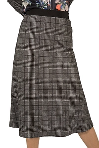 Atos Lombardini Prince Of Wales Printed Midi Skirt
