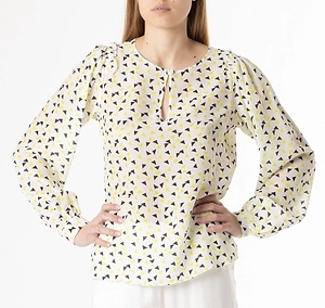 Atos Lombardini Pattern Long-Sleeved Blouse