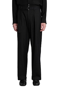 Attachment Belted Pleated Wide Leg Trousers
