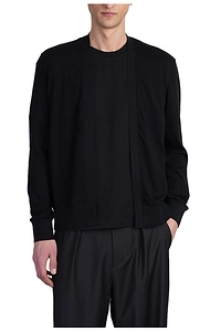Attachment Long Sleeve Ribbed Cardigan