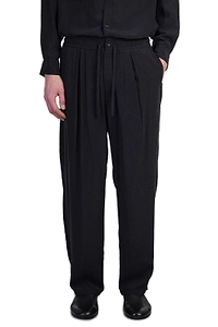 Attachment Pleated Straight-Leg Trousers
