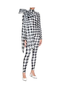 Atu Body Couture Arlequin Print Bow Detailed Catsuit