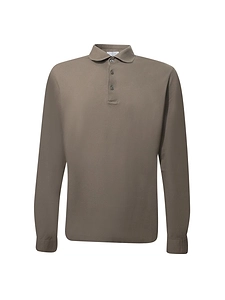 Arrows Long-Sleeve Cotton Polo Shirt