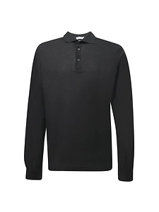 Arrows Long-Sleeve Cotton Polo Shirt