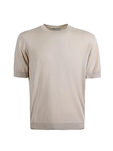Arrows Short-Sleeve Crewneck Knitted Sweater