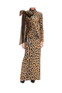 Atu Body Couture Leopard Bow Detailed Dress