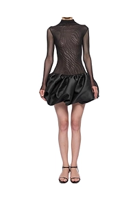 Atu Body Couture Ruffle Detailed Long-Sleeved Mini Dress