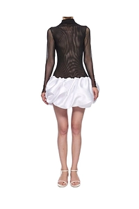 Atu Body Couture Ruffle Detailed Long-Sleeved Mini Dress