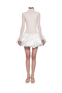 Atu Body Couture Ruffle Detailed Long-Sleeved Mini Dress