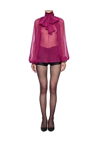 Atu Body Couture Scarcf Detailed Chiffon Blouse