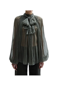 Atu Body Couture Scarcf Detailed Chiffon Blouse