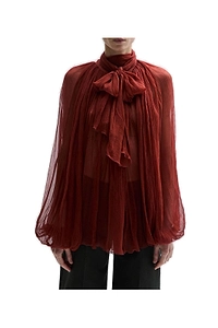 Atu Body Couture Scarcf Detailed Chiffon Blouse