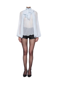 Atu Body Couture Scarcf Detailed Chiffon Blouse