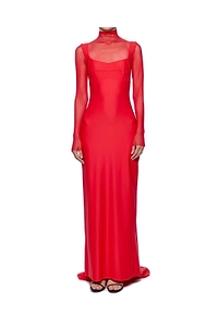 Atu Body Couture Sheer Sleeve Fitted Gown