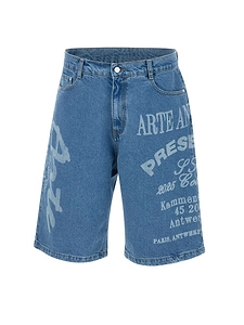 Arte Antwerp Logo-Printed Denim Shorts
