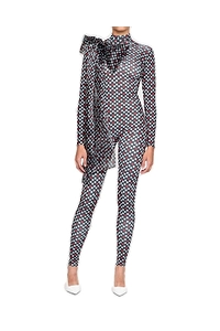 Atu Body Couture Small Dots Bow Detailed Catsuit