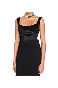 Atu Body Couture Square Neck Velvet Bodysuit
