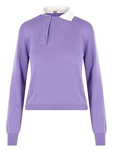 August Barron Asymmetric Knit Polo Top
