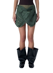 August Barron Twisted Cargo Mini Skirt