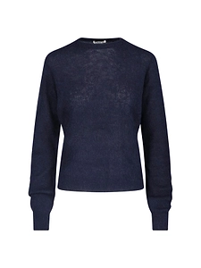 Auralee Fuzzy Crewneck Knitted Sweater